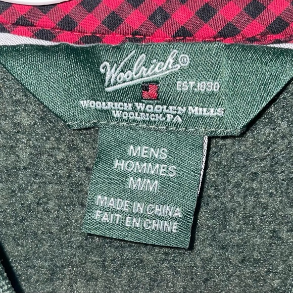 Woolrich everglade heather men’s zip up sweaters medium green 100% polyester - Picture 8 of 8